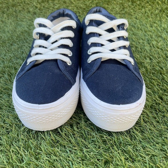 Rock And Candy “Shout” Platform Canvas Sneakers Blue/White Women’s Size 7 - Picture 4 of 12